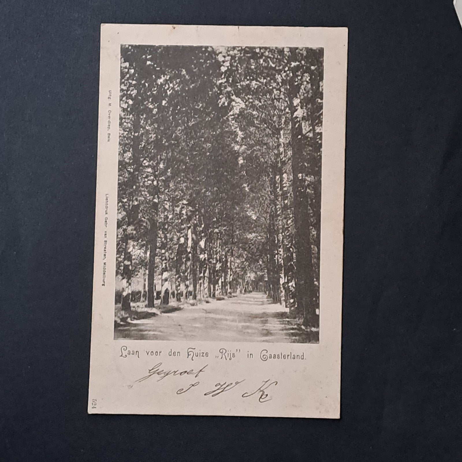 Oudemirdum Friesland Gaasterland Laan voor Huize Rijs 1903, Ophalen of Verzenden, Voor 1920, Gelopen, Friesland