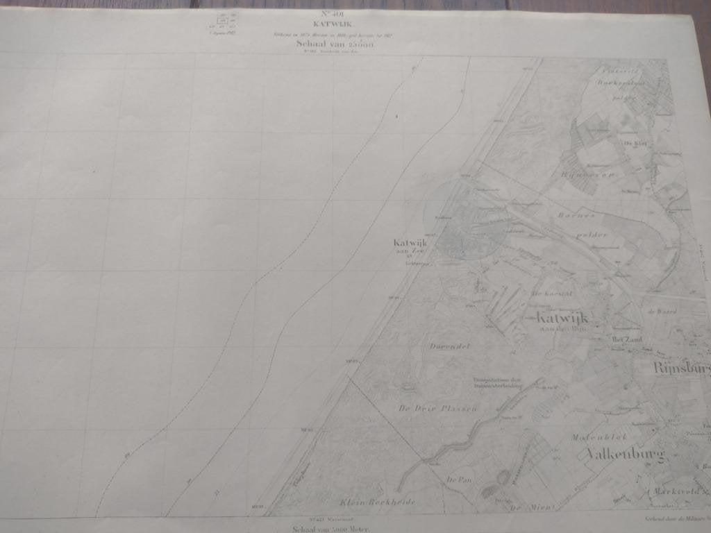 401 Katwijk Valkenburg De Klei Het Zand Plattegrond 1912, Antiek en Kunst, Ophalen of Verzenden