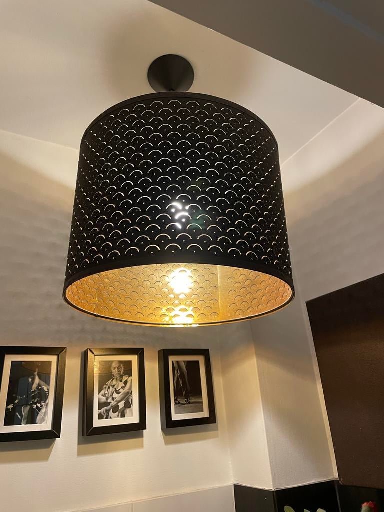 Zwarte lampenkap IKEA met gouden binnenkant, Ophalen, Gebruikt, Metaal