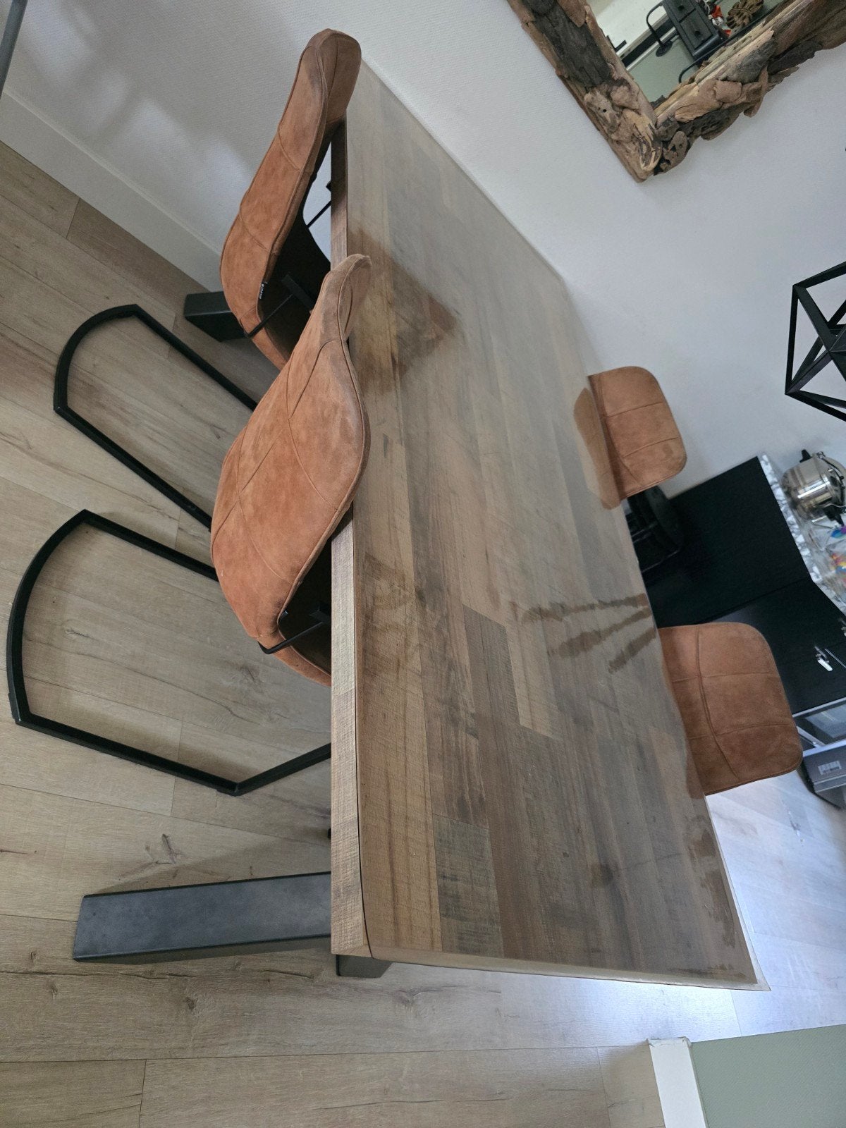 Eettafel met 4 stoelen, Gebruikt, 50 tot 100 cm, 150 tot 200 cm, Vier personen