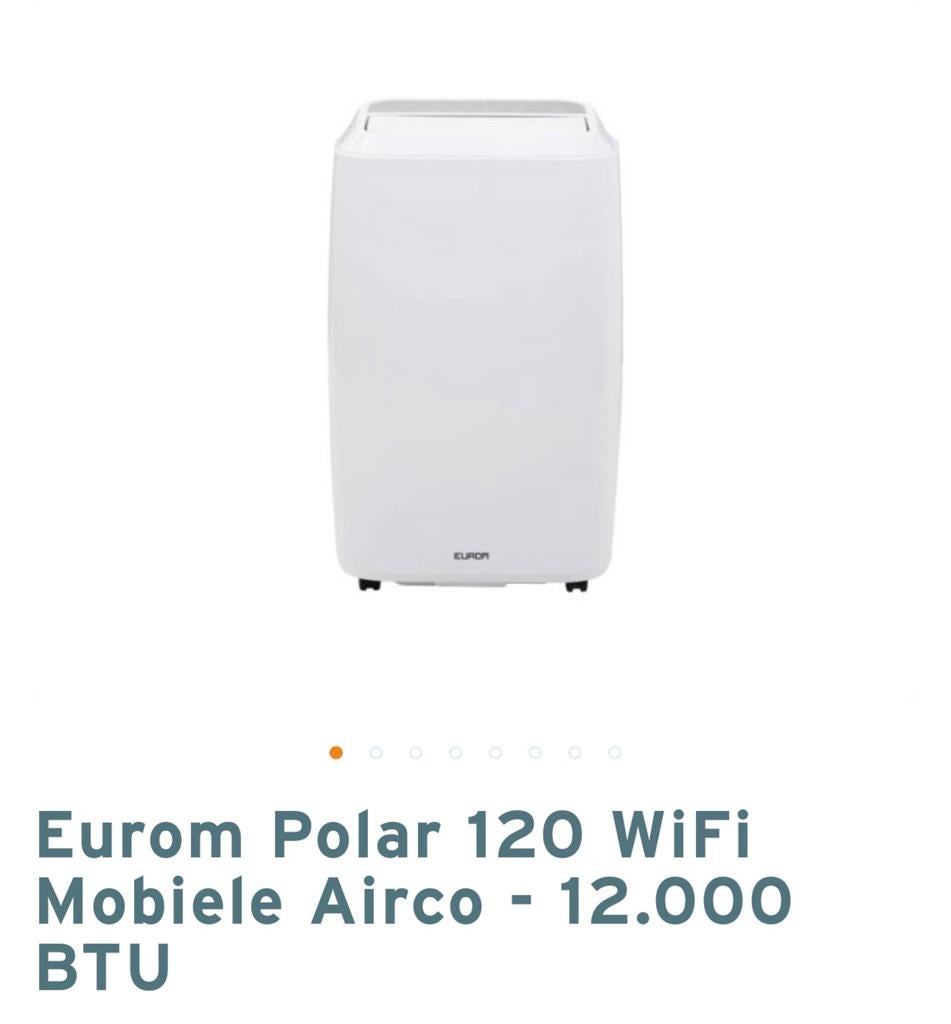 Eurom Polar 120 wifi mobiele airco (3 weken gebruikt), Ophalen, Koelen en Ontvochtigen, Timer, 3 snelheden of meer