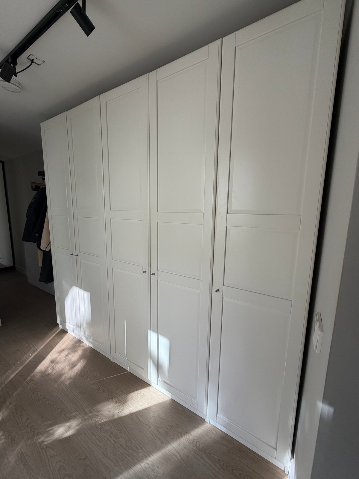Ruime pax ikea witte kledingkast met hang- en legruimte, Ophalen, Gebruikt, 200 cm of meer, Met lade(s)