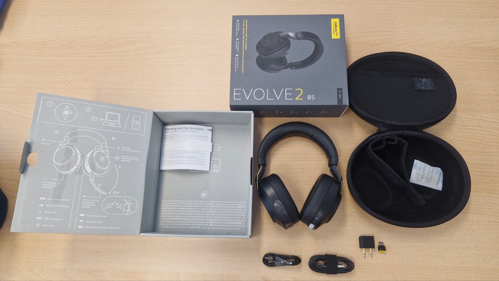 Jabra Evolve2 85 Hoofdtelefoon met ANC en Microfoon, Audio, Tv en Foto, Koptelefoons, Draadloos, Ophalen of Verzenden, Zo goed als nieuw