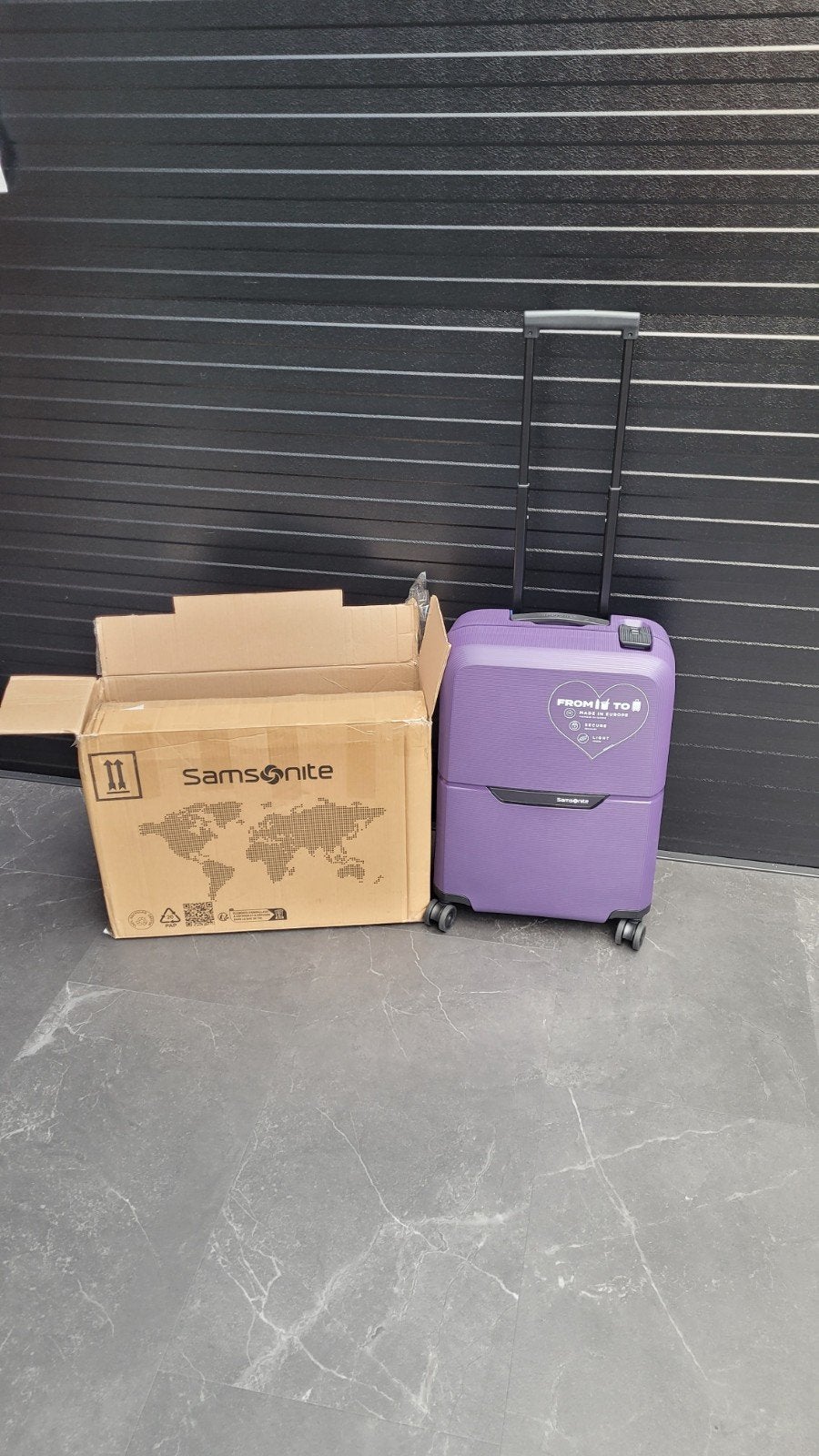 Samsonite Magnum Eco Spinner 55cm Handbagage Paars Nieuw, Ophalen, 40 tot 60 cm, Wieltjes, 20 tot 30 cm