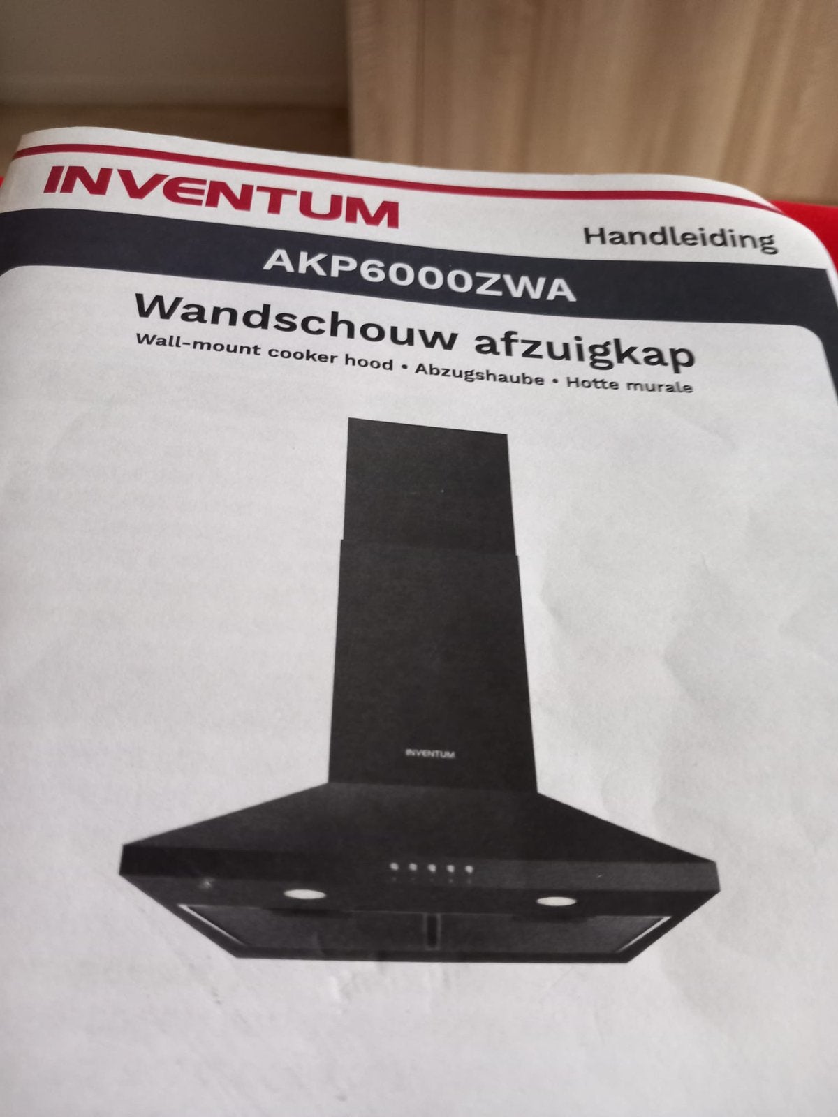Mooie zwarte Inventum wandschoue, Witgoed en Apparatuur, Ophalen, Wandschouwkap, Zo goed als nieuw, Vrijstaand
