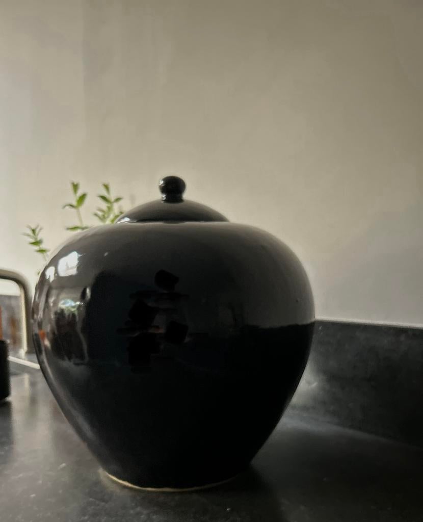 Grote Chinese gemberpot deksel pot urn geglazuurd keramiek, Ophalen