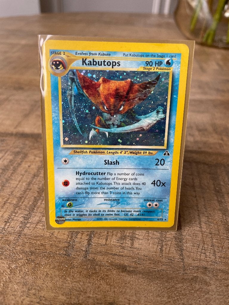Kabutops 6/75 Holo – Neo Discovery WOTC Pokémon Vintage, Ophalen of Verzenden, Zo goed als nieuw, Losse kaart, Foil