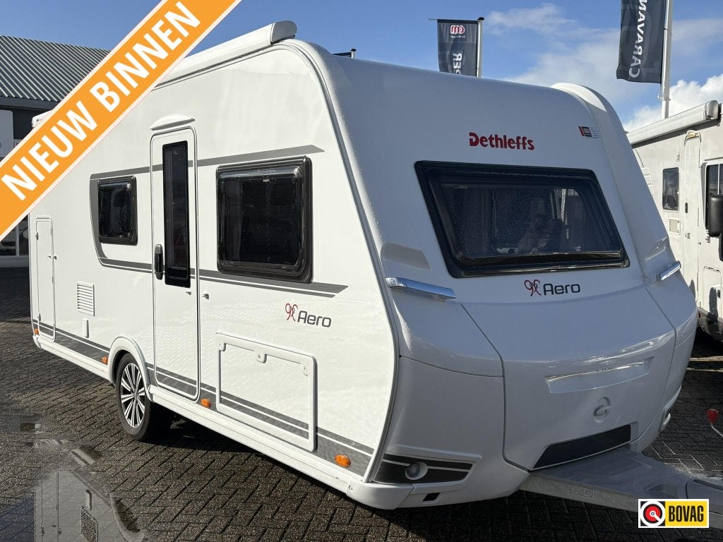 Dethleffs Aero 500 QSK MOVER/2xLUIFEL/VOORTENT, Luifel, Bedrijf, Treinzit, Dwarsbed
