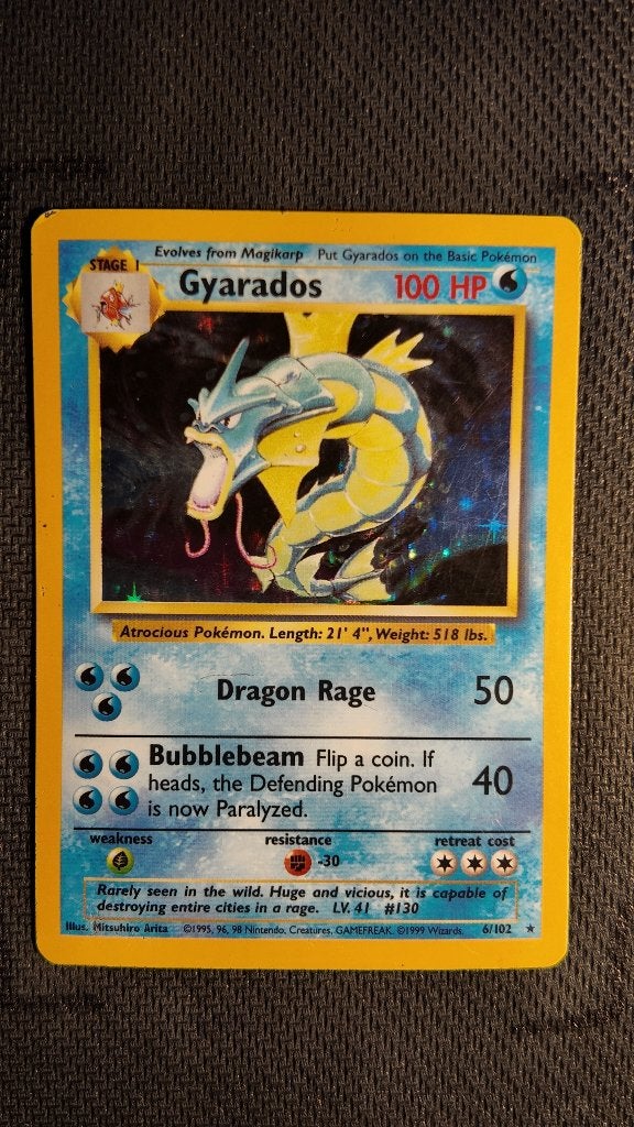 Gyarados 6 Base | Pokemon kaart, Ophalen, Zo goed als nieuw, Losse kaart, Foil