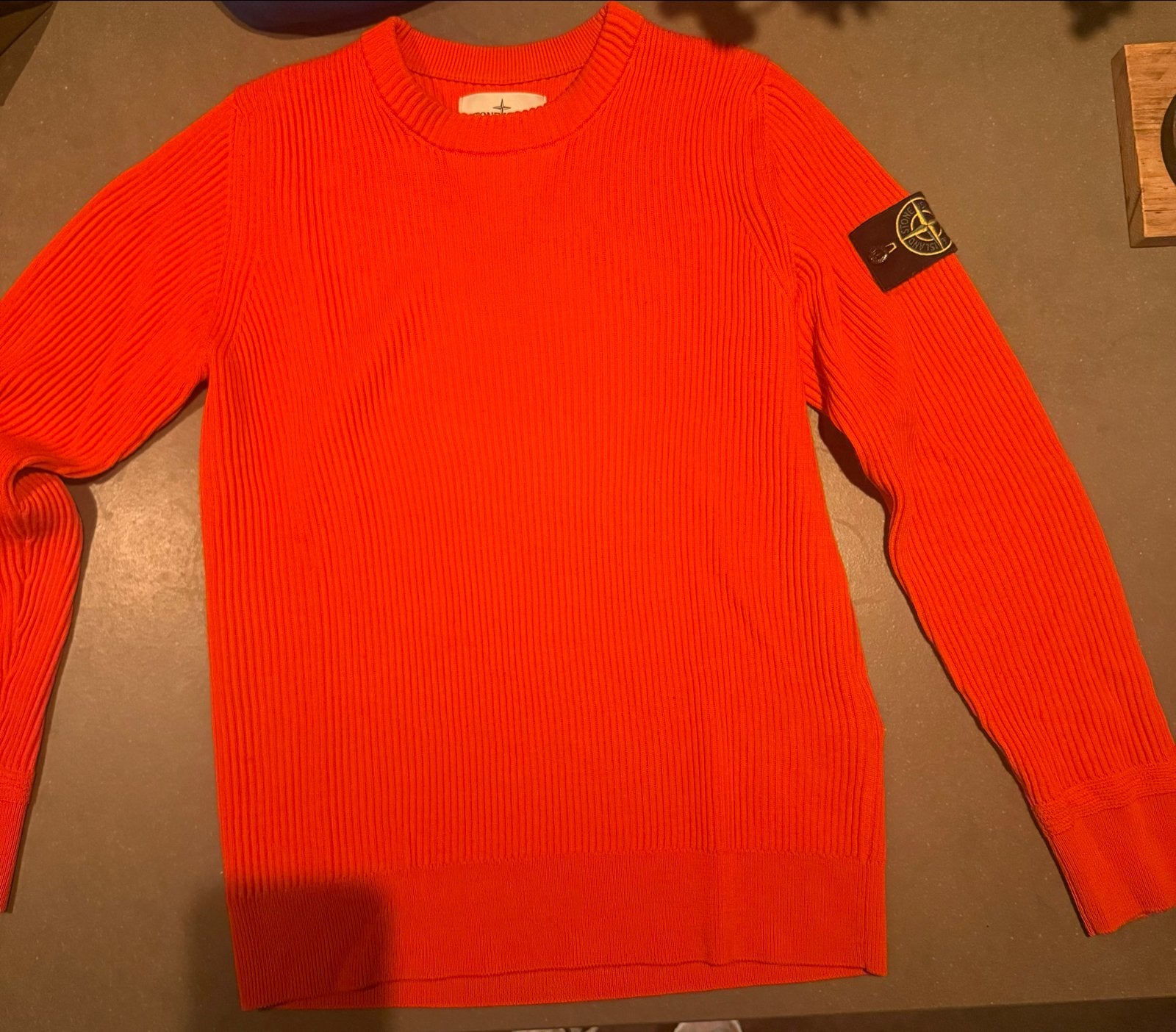 Stone Island Trui Maat S - Rood/Oranje Virgin Wool, Ophalen of Verzenden, Zo goed als nieuw, Maat 46 (S) of kleiner, Rood