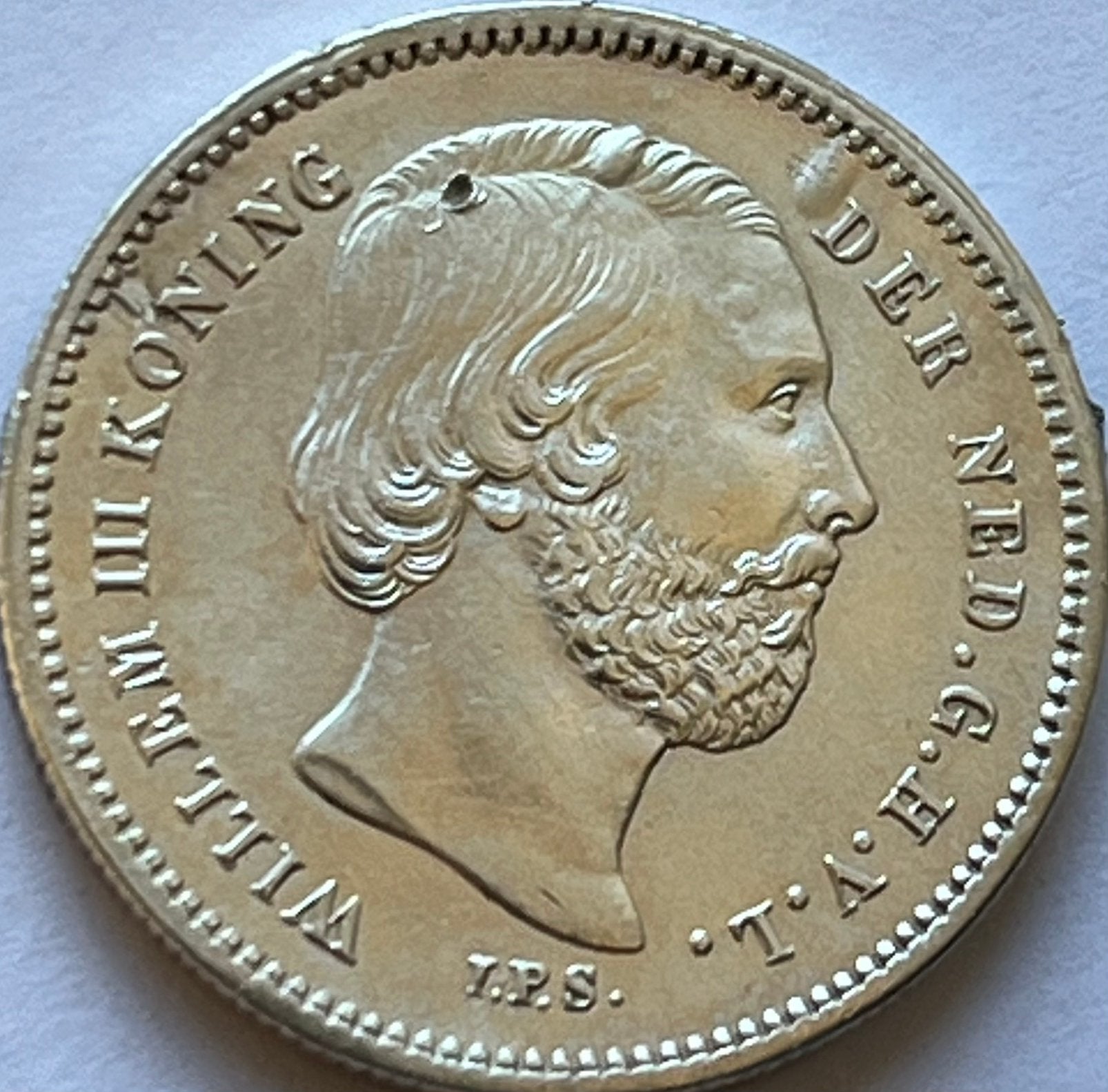 Zeldzaam kwartje 1887 montage, Koning Willem III, Zilver, 25 cent, Ophalen of Verzenden