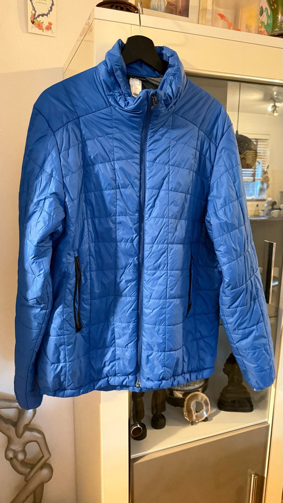 Forclaz blauwe gewatteerde jas - Maat XL, Ophalen of Verzenden, Gedragen, Maat 46/48 (XL) of groter, Blauw