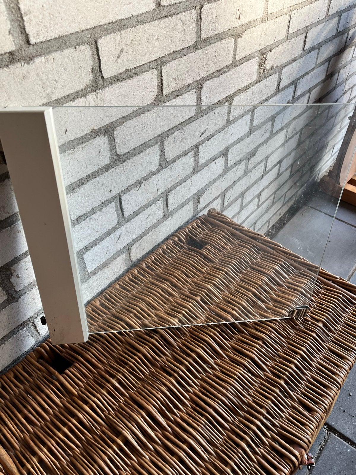 Lundia glazen deurtje 47x40 cm met witte lijst, Ophalen of Verzenden, Gebruikt