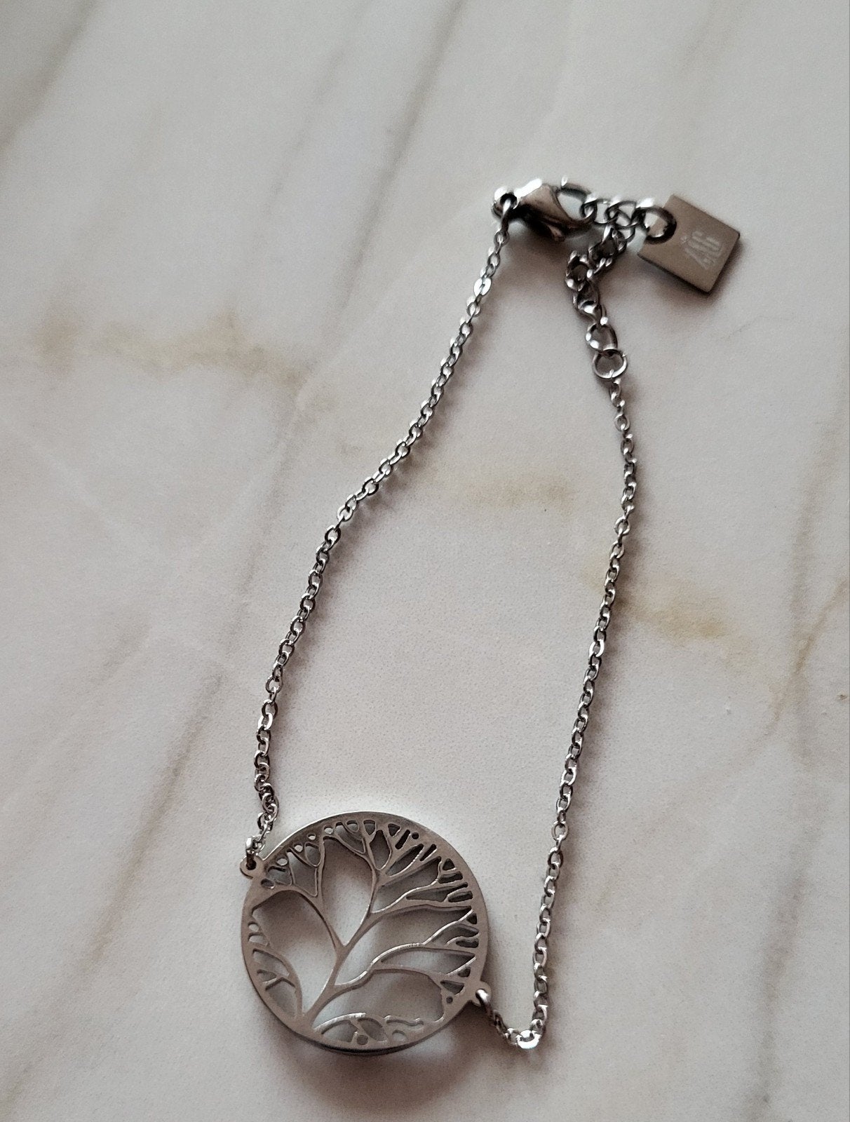 ZAG Bijoux armband – Zilverkleurig met Levensboom, Verzenden, Nieuw, Zilver, Staal