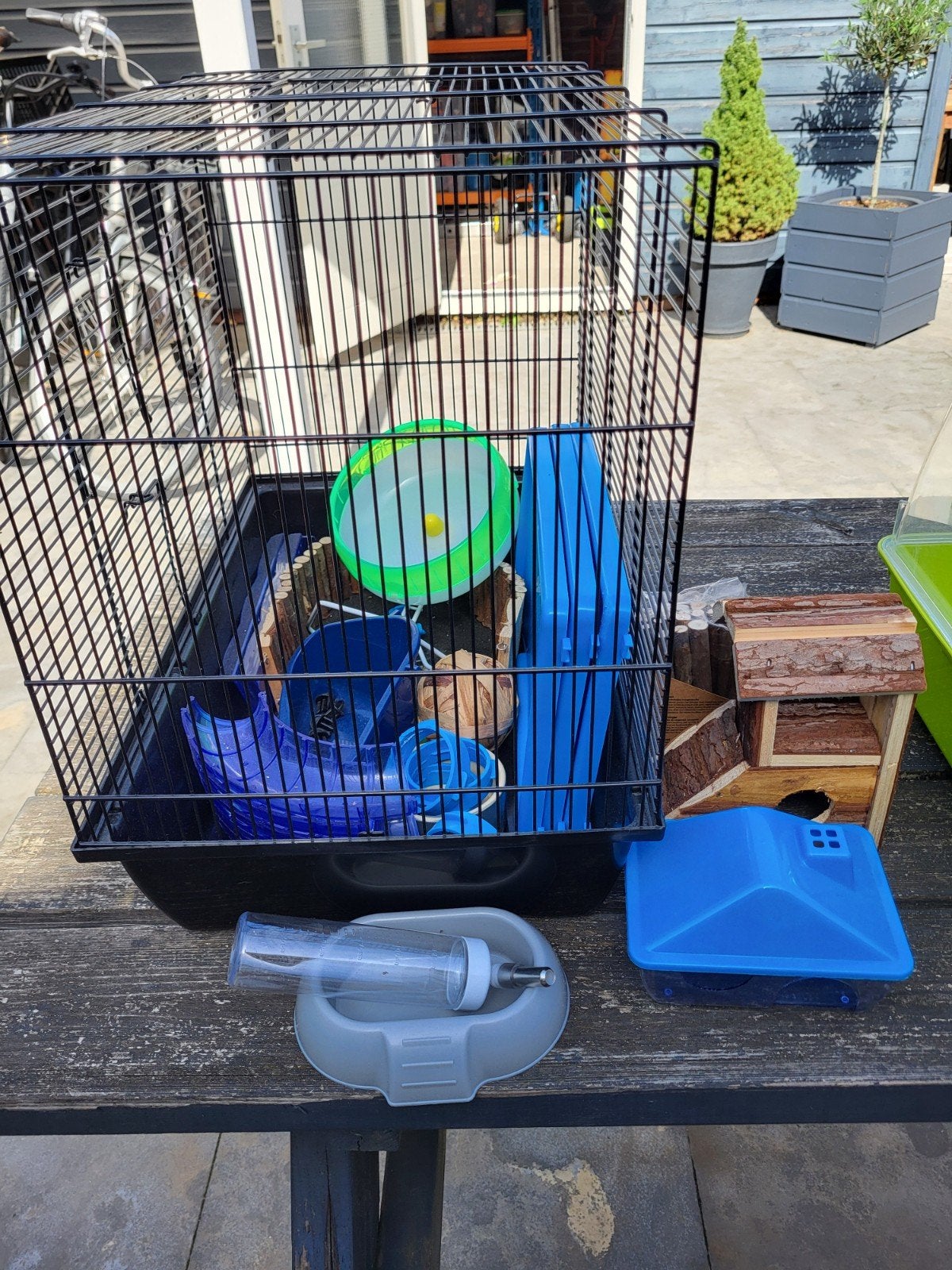 hamsterkooi met toebehoren en speeltjes, Dieren en Toebehoren, Kooi, Gebruikt, Minder dan 75 cm, Hamster