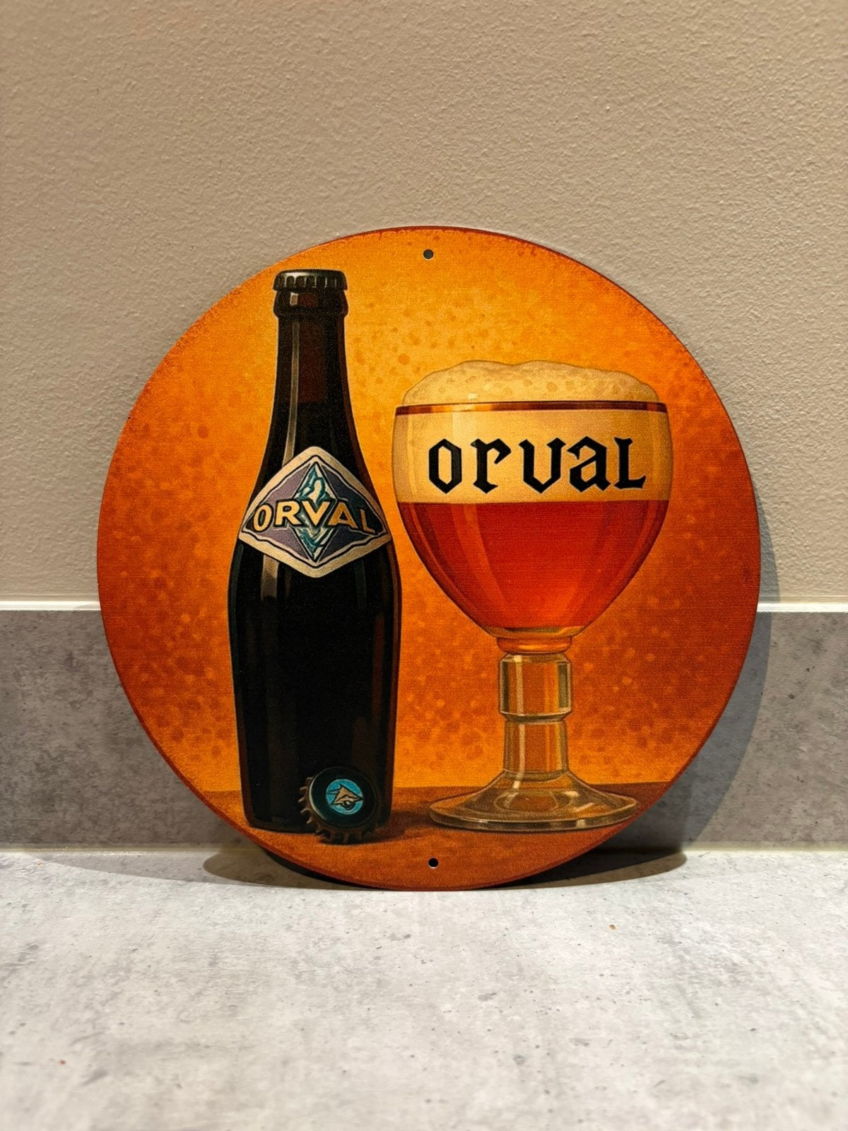 Mancave Bar Café Wanddecoratie metalen bordje Orval bier, Verzamelen, Ophalen of Verzenden, Zo goed als nieuw, Reclamebord, Plaat of Schild