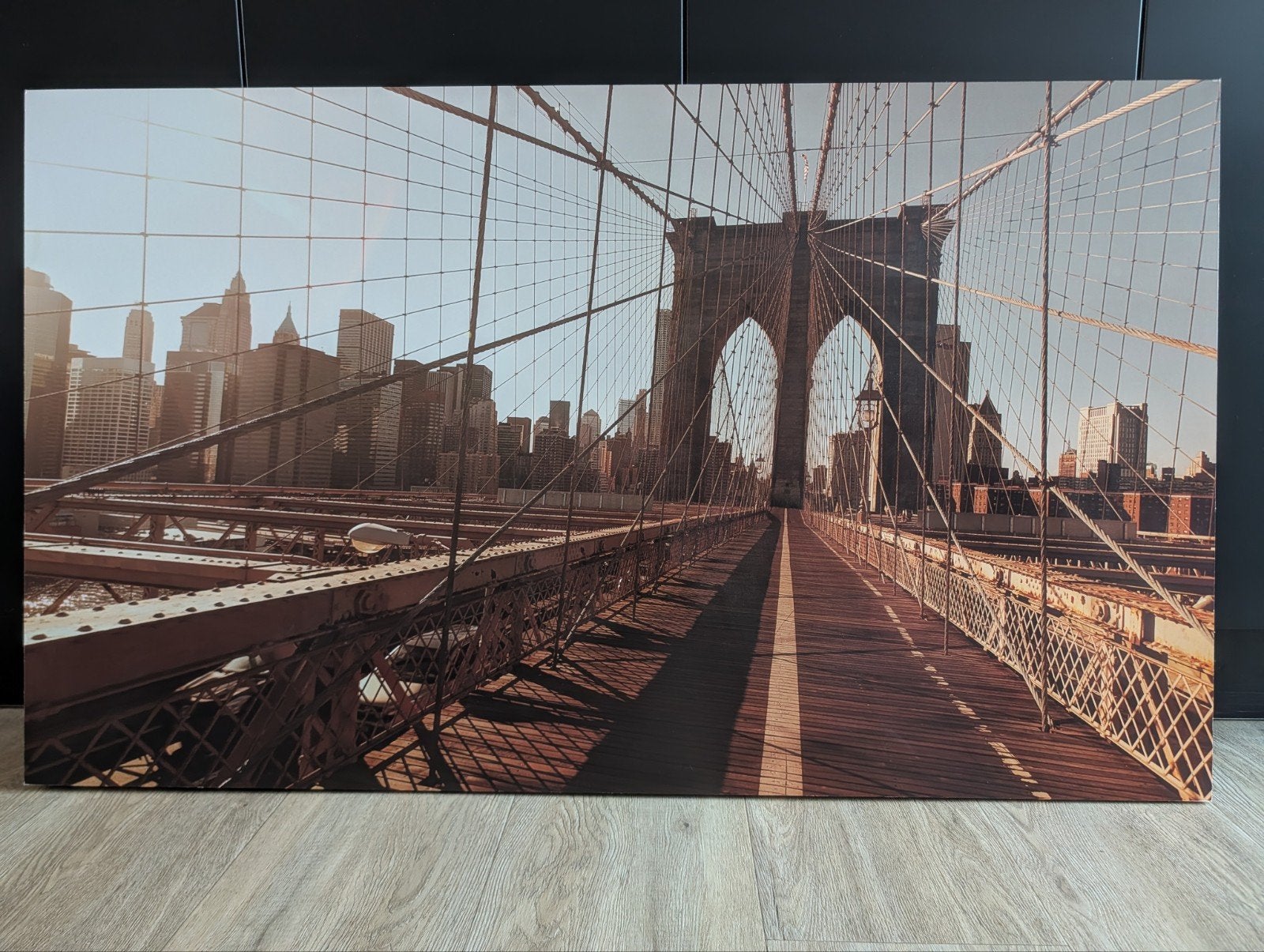 Fotopaneel Brooklyn Bridge New York 118x70cm, Ophalen, 50 – 75, Zo goed als nieuw, 100 tot 125 cm