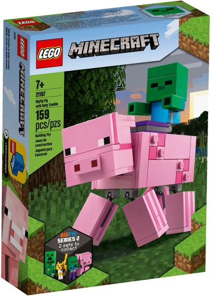 Lego Minecraft set 21157 BigFig Varken met Babyzombie, Minecraft, Lego, Nieuw, Ophalen of Verzenden