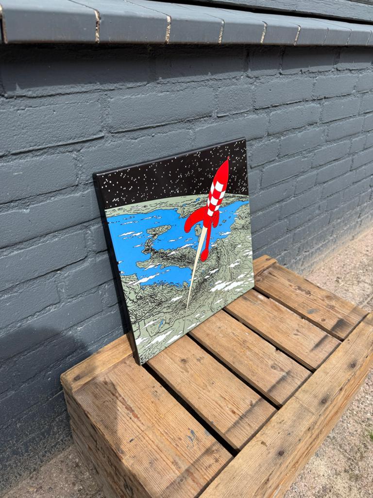 Kuifje Raket Kunstwerk - Ruimtevaart Decoratie, Ophalen of Verzenden