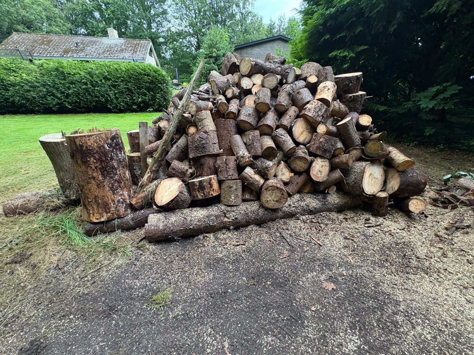 Grote partij haardhout, Tuin en Terras, Haardhout, 3 tot 6 m³, Ophalen, Overige houtsoorten, Blokken