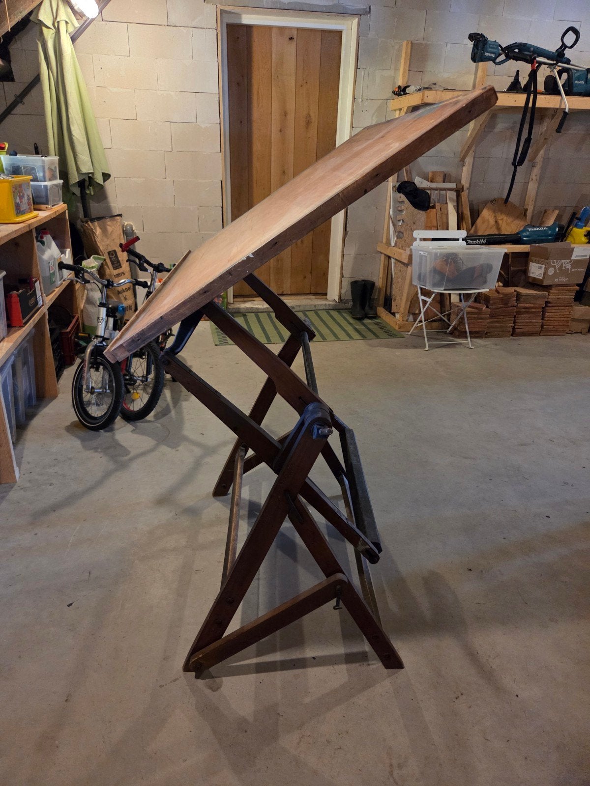 Antieke Tekentafel - Inklapbaar & In Hoogte Verstelb, Ophalen, Gebruikt, Minder dan 130 cm