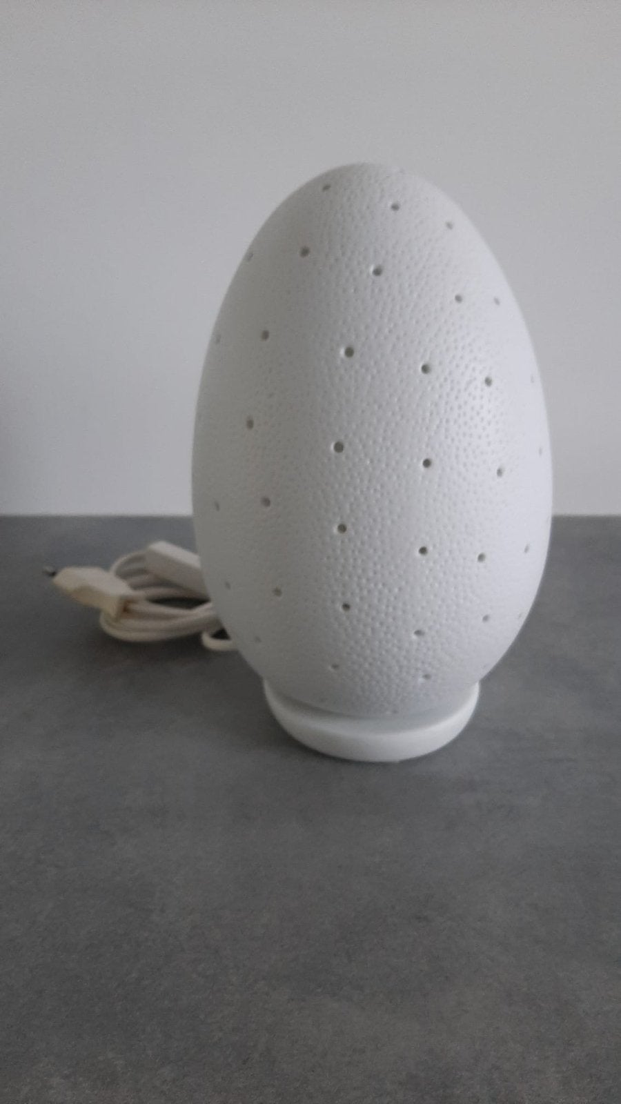 Vintage keramiek ei lamp met gaatjes tafellamp porselein ei, Ophalen of Verzenden