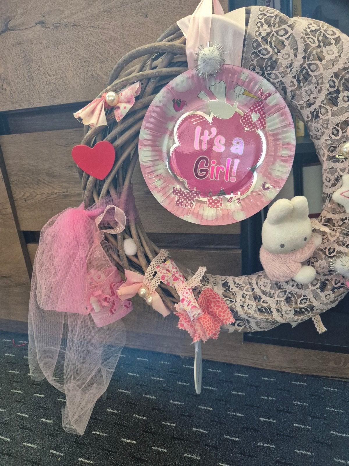 Geboortekrans meisje - 'It's a Girl!', Ophalen of Verzenden