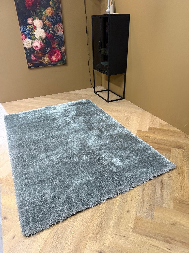 Brinker Puglia Drizzle Blue 160 x 230cm, Blauw, 150 tot 200 cm, Ophalen of Verzenden, Rechthoekig