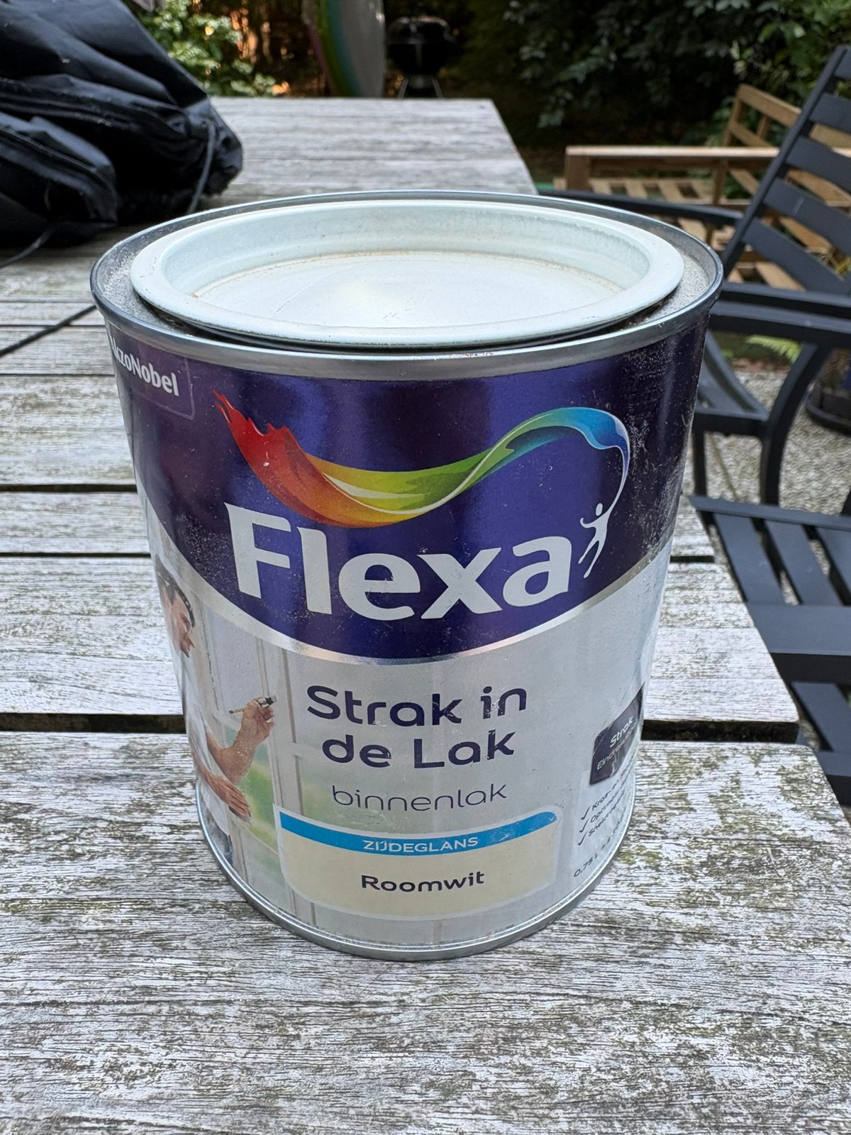Flexa strak in de lak voor binnen Roomwit zijdeglans 750ml, Ophalen, Zo goed als nieuw, Wit