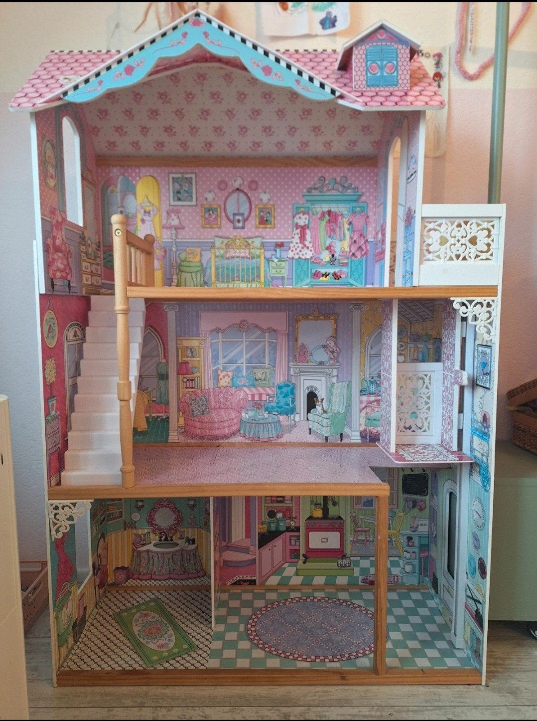 Kidkraft Poppenhuis met Meubels en Houten Hema Poppetjes, Kinderen en Baby's, Ophalen, Gebruikt, Poppenhuis