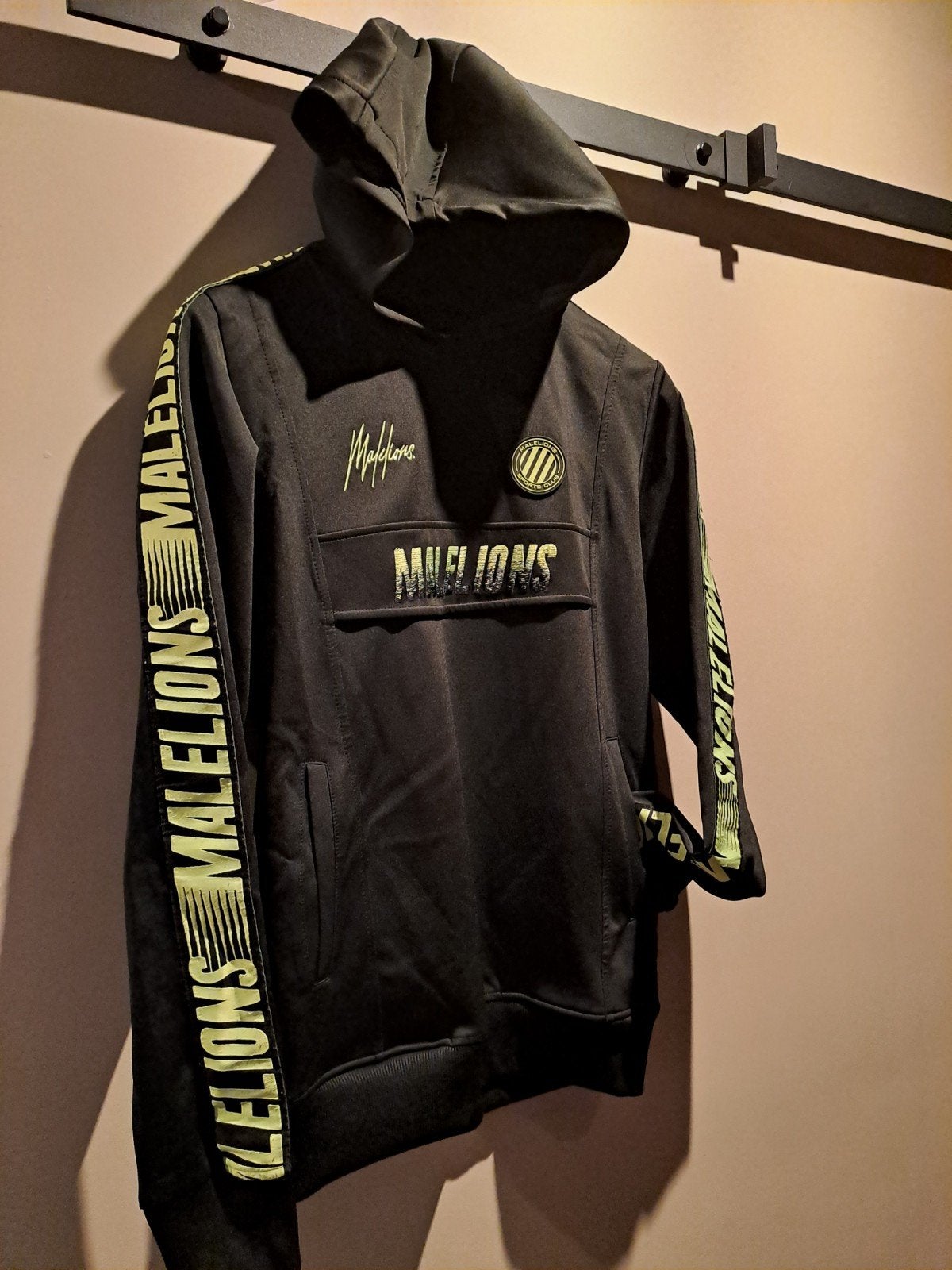 Malelions Hoodie Zwart/fluor Groen-Geel - Maat S, Zwart, Malelions, Ophalen of Verzenden, Zo goed als nieuw