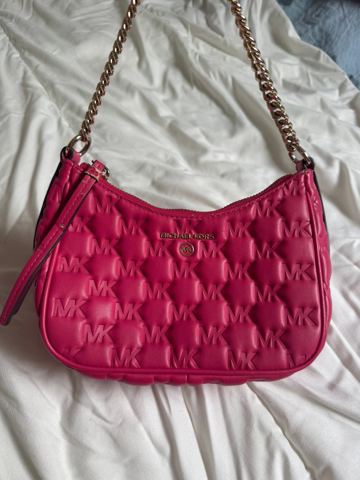 Fuchsia roze Michael Kors tas - 100% origineel!, Sieraden, Tassen en Uiterlijk, Ophalen of Verzenden, Gebruikt, Roze, Schoudertasje