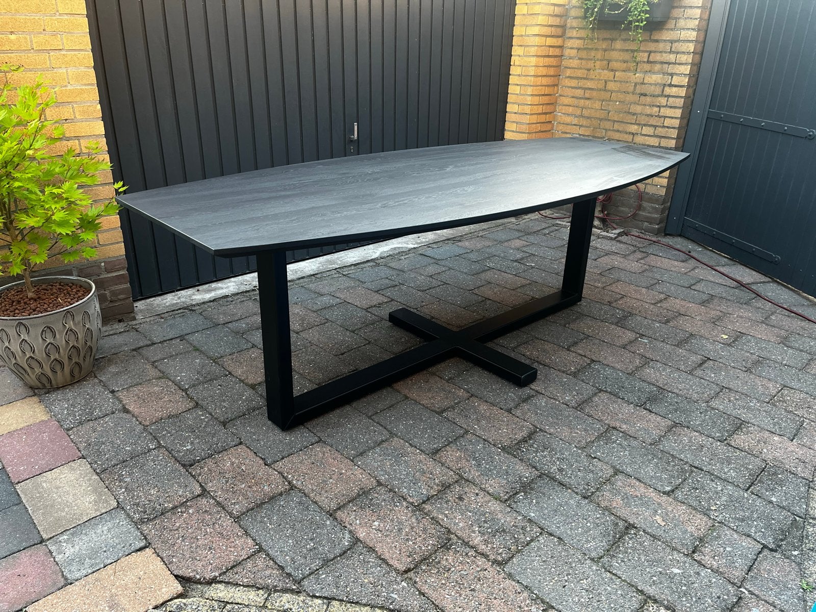 Zo goed als nieuwe Deens ovale tafel 240x100, Ophalen, 100 tot 150 cm, Eikenhout, 200 cm of meer