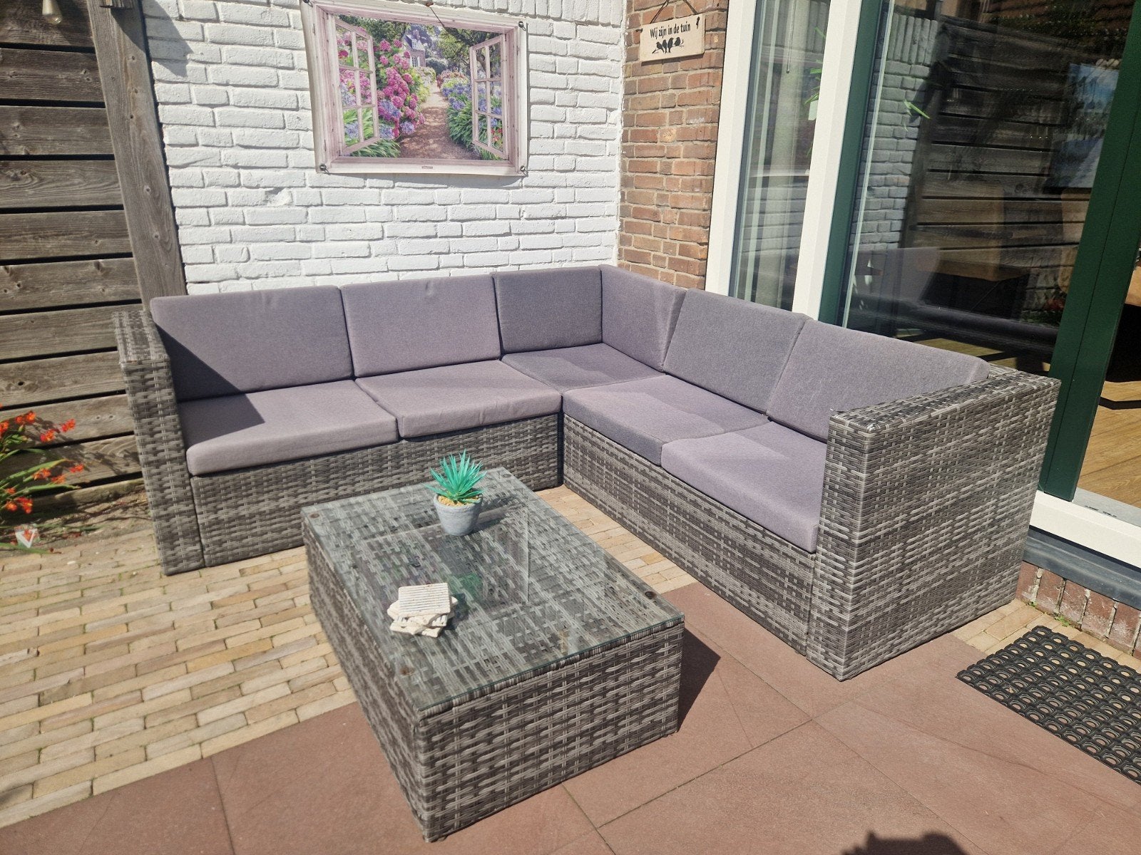 Loungeset, Tuin en Terras, Tuinsets en Loungesets, Ophalen, 5 zitplaatsen, Gebruikt, Bank