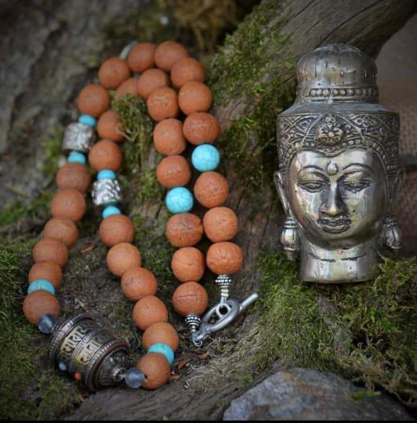 Prachtige hand gemaakte ketting van oude iIndiase Bodhi zade, Overige materialen, Bruin, Ophalen of Verzenden, Zo goed als nieuw