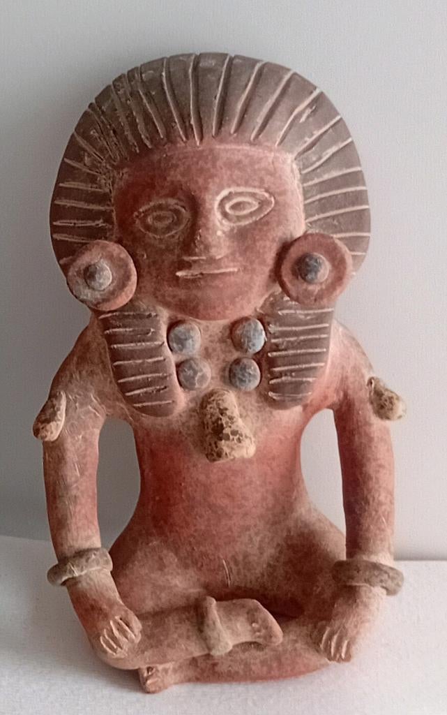 Vintage Terracotta Beeld Maya Inca Aztec Medicijnman Mexico, Minder dan 20 cm, Ophalen of Verzenden, Steen of Keramiek, Beeld