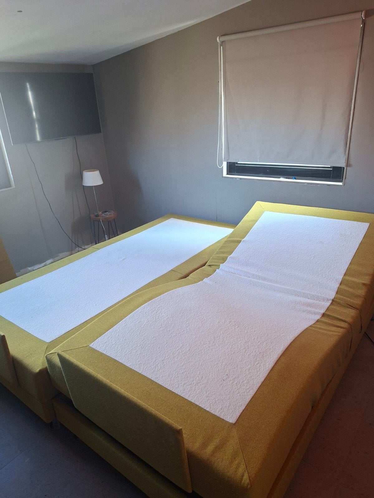 Luxe elektrisch verstelbare boxspring 200x220 in goede staat, Ophalen, Gebruikt, Tweepersoons, Overige maten