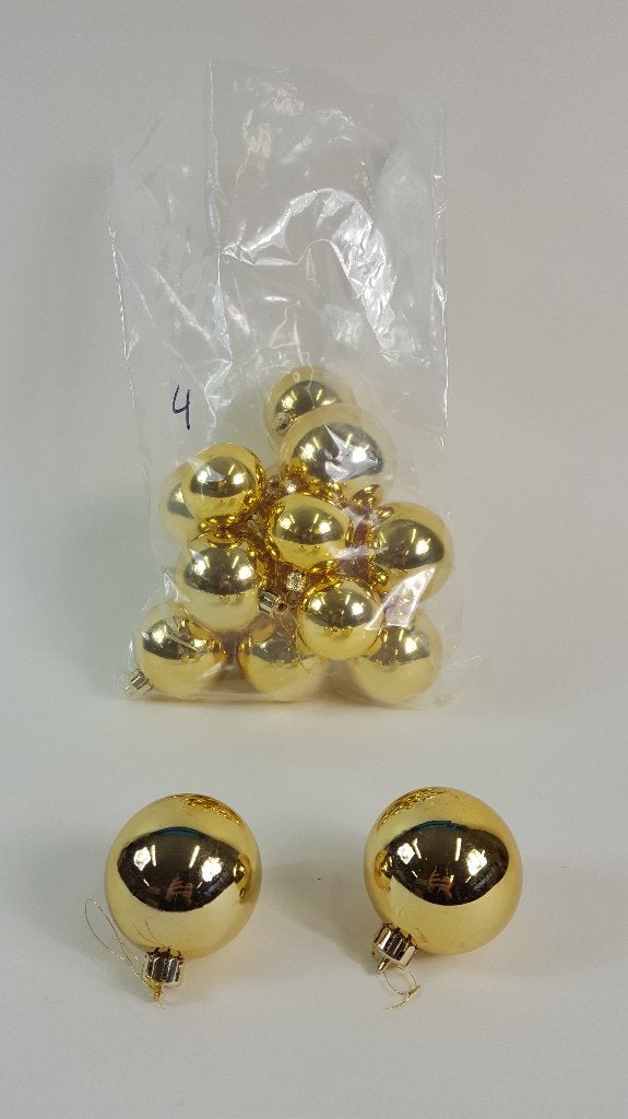 Kerstballen goud, zak 16 st, kerstversiering, 5,6,7 cm. W1, Diversen, Tweedehands verkoop, Tweedehands verkoop, Gebruikt, Ophalen of Verzenden