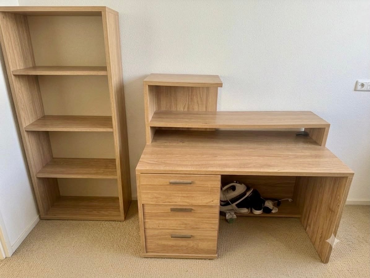 Kinderkamer set: Bureau, Boekenkast en Ladekasten, Kinderen en Baby's, Kinderkamer | Commodes en Kasten, Ophalen, Gebruikt, Kast