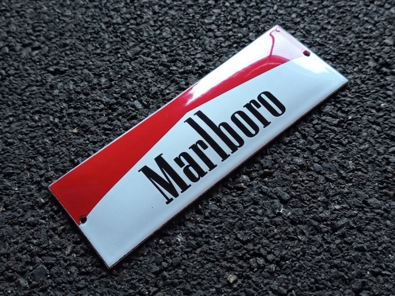 Emaille Schild MARLBORO Red Reclamebord Tabak Vintage Plaat, Verzenden, Zo goed als nieuw, Reclamebord