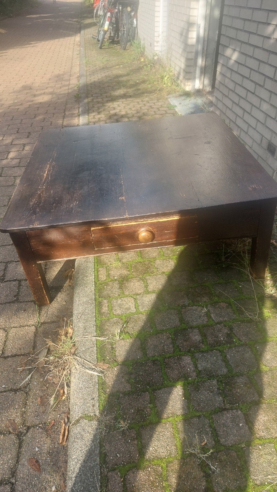 houten middentafel, Ophalen