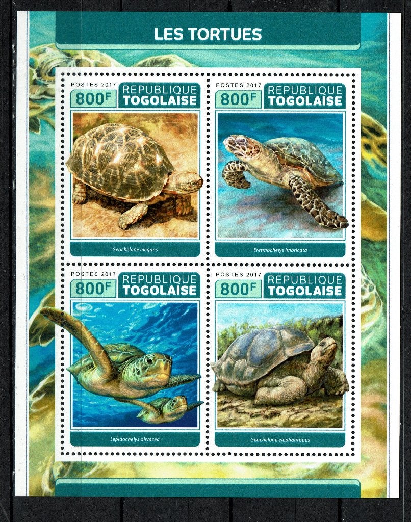TOGO 2017 PF BLOK SCHILDPADDEN TURTLES REPTILES 1, Ophalen of Verzenden, Postfris, Dier of Natuur