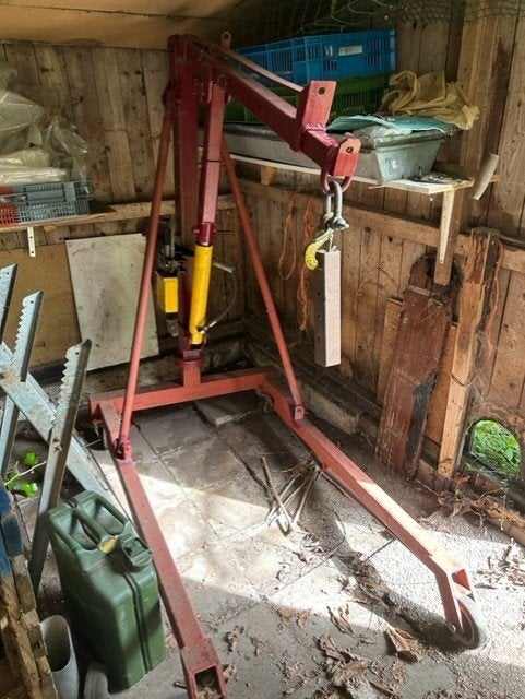 Robuuste motor takel / werkplaatskraan, Ophalen, Gebruikt, Handmatig