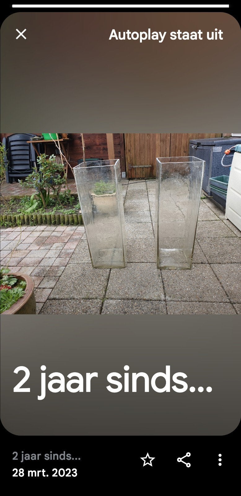 Set van 2 accu bakken rechthoekig, Ophalen, Transparant, Glas, Gebruikt