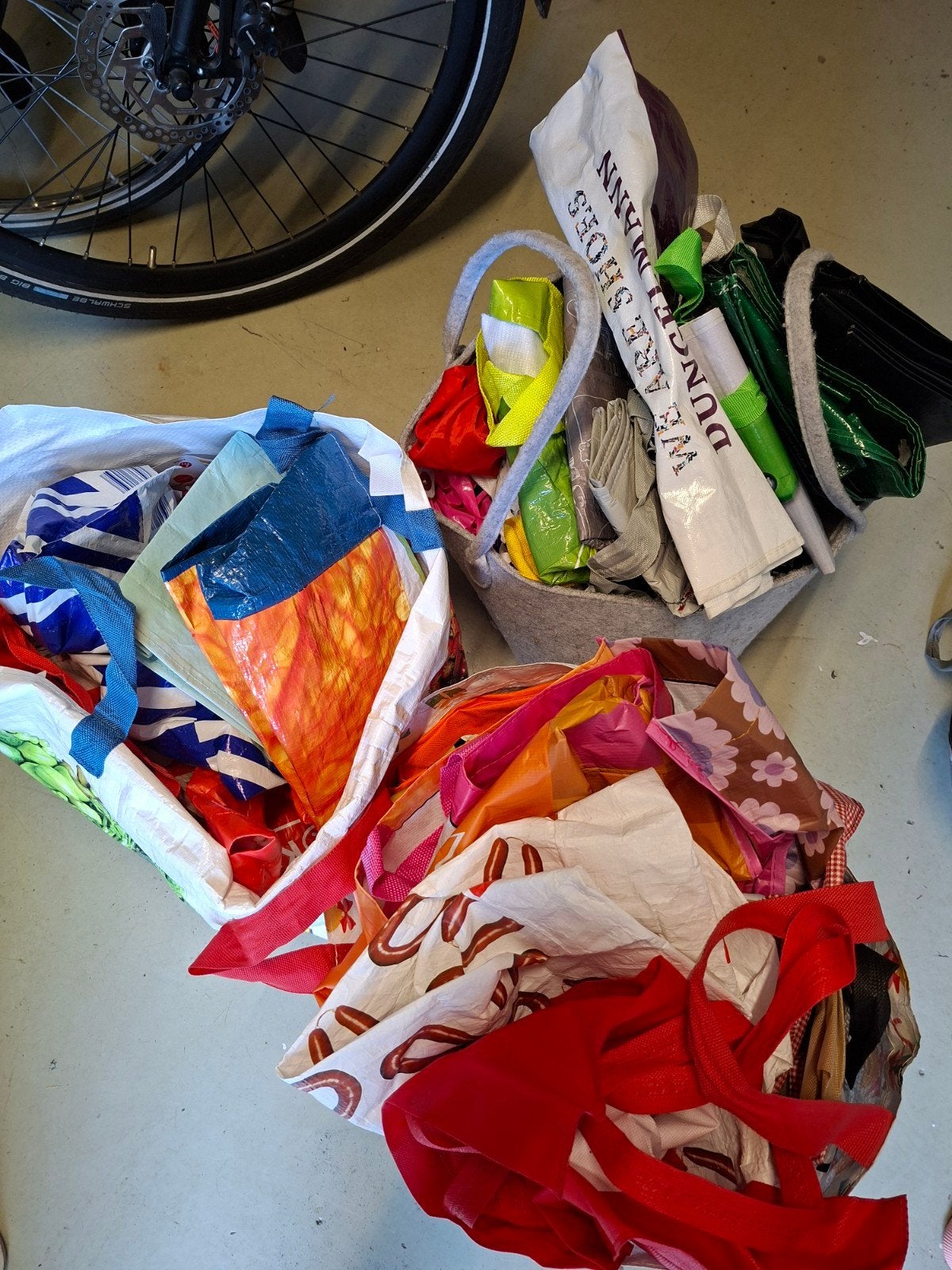 Grote partij boodschappentassen - diverse soorten, Ophalen, Gebruikt, Blauw, Shopper