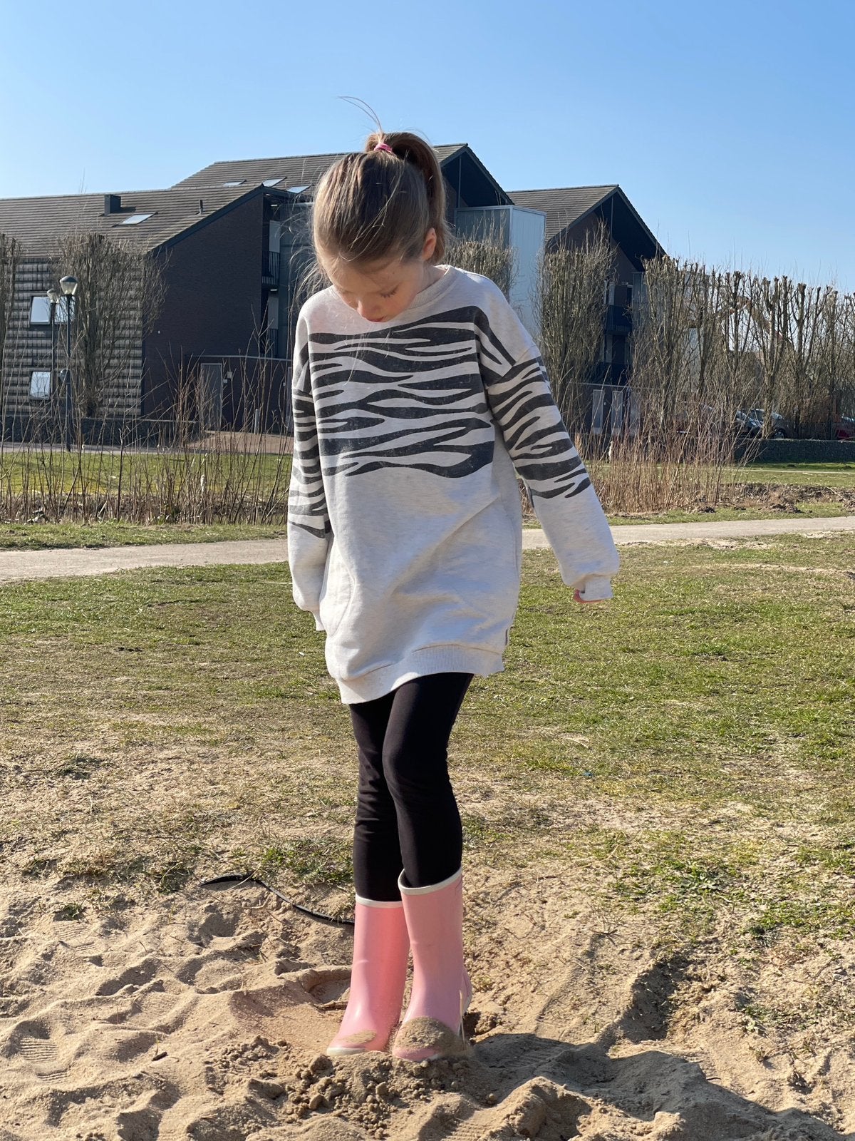 Tumble ’n Dry sweaterjurk + rib legging set - maat 134/140, Ophalen of Verzenden, Zo goed als nieuw, Meisje, Jurk of Rok