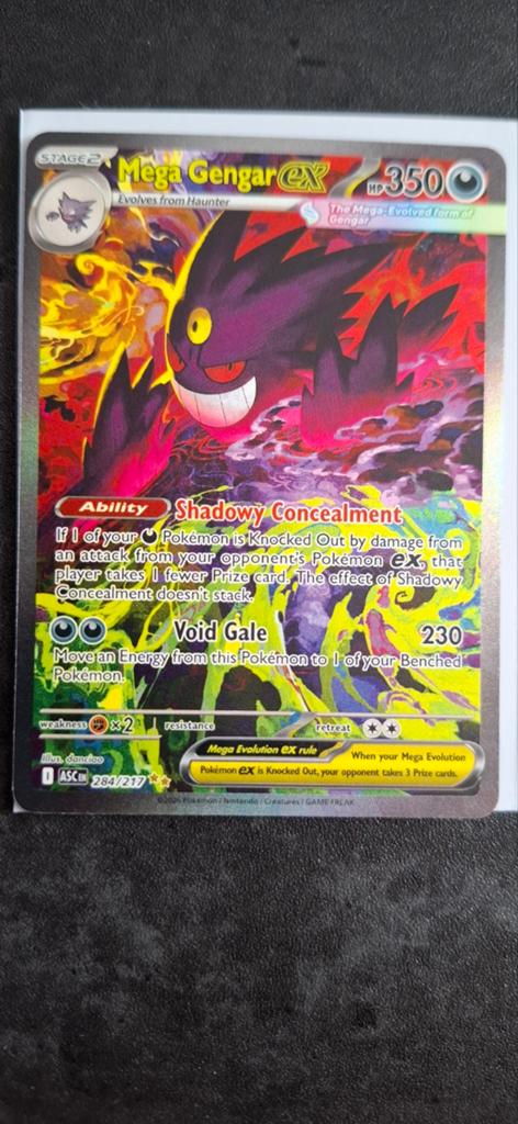 Mega Gengar EX 284/217 (Lees advertentie goed!), Ophalen, Zo goed als nieuw, Losse kaart, Foil