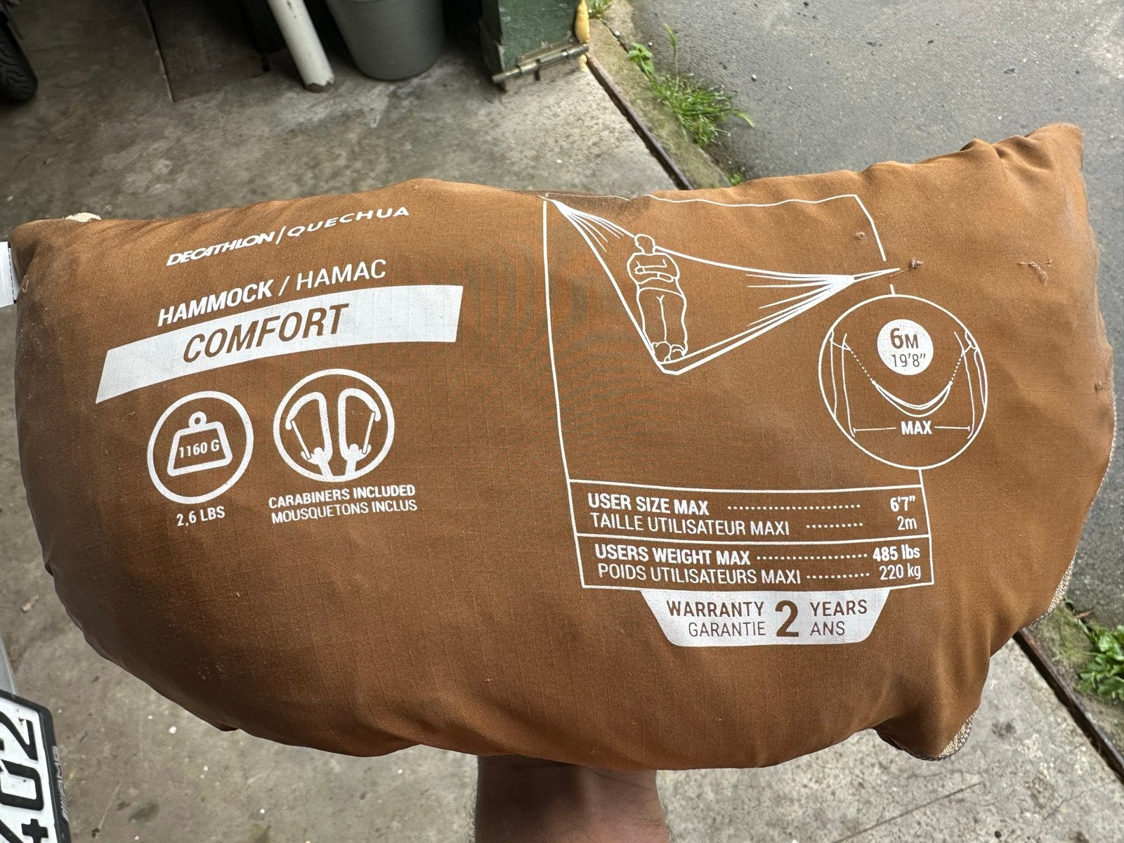 Decathlon Quechua Comfort 2 persoons Hangmat (excl. touwen), Caravans en Kamperen, Ophalen of Verzenden, Gebruikt
