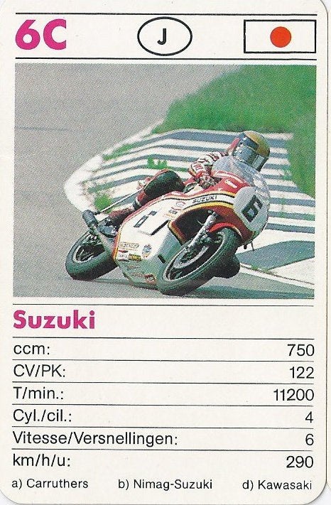 Kw1817 -- 6c motorkaartje suzuki, Ophalen of Verzenden, Zo goed als nieuw, Motoren