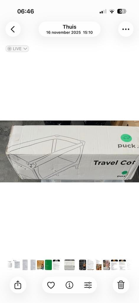 Puck Travel Cot - Nieuw in doos, Ophalen of Verzenden, Nieuw, Reisbedje